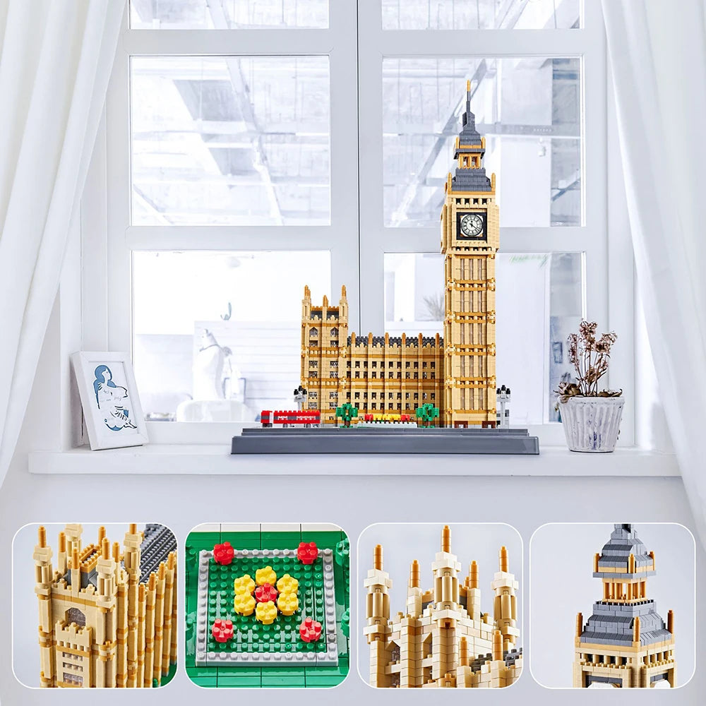 6473pcs London Big Ben Building Blocks Set World's Famous Architecture Model Micro Bricks High Difficulty Adult Assembled Toys
