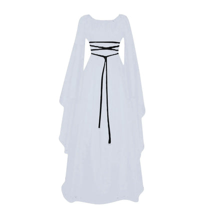 Women Dresses Vintage Medieval Cosplay Costume Ghost Witch Vampire Gothic Dress Halloween Christmas Masquerade Party Dress