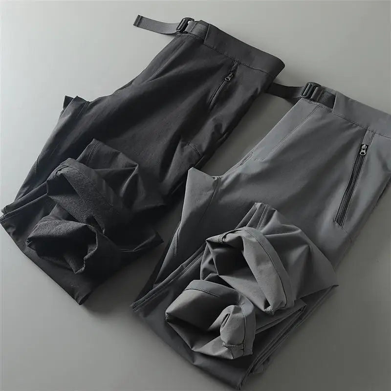 Outdoor Men's Casual Pants Windproof Wear-resistant Autumn Winter Soft  Zipper Pocket Waterproof Straight Leg Casual Pants