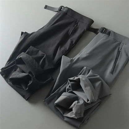 Outdoor Men's Casual Pants Windproof Wear-resistant Autumn Winter Soft  Zipper Pocket Waterproof Straight Leg Casual Pants