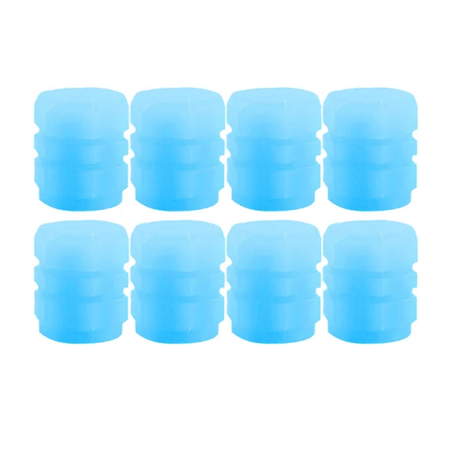 20Pcs Luminous Tire Valve Caps Car Fluorescent Tyre Valve Stem Caps Cover Night Glowing Bike Motorcycle Car Wheel Decoration
