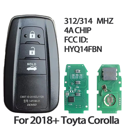 YOSE 312/314 MHZ 4A Chip HYQ14FBN Smart Remote Car Key Fob For 2018 2019 2020 2021 Toyota Corolla Cross For USA Brazil Market