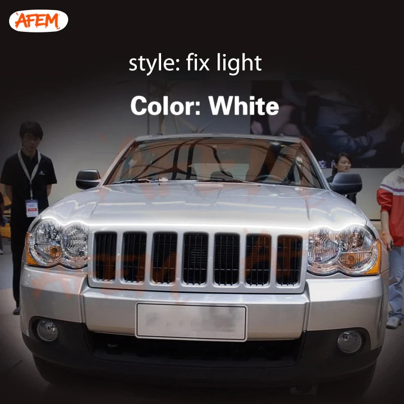 Car Engine Hood Guide Decorative Light Bar For Jeep Grand Cherokee 2005-2010 Led Car Hood Lights Strip Car Daytime Running Light