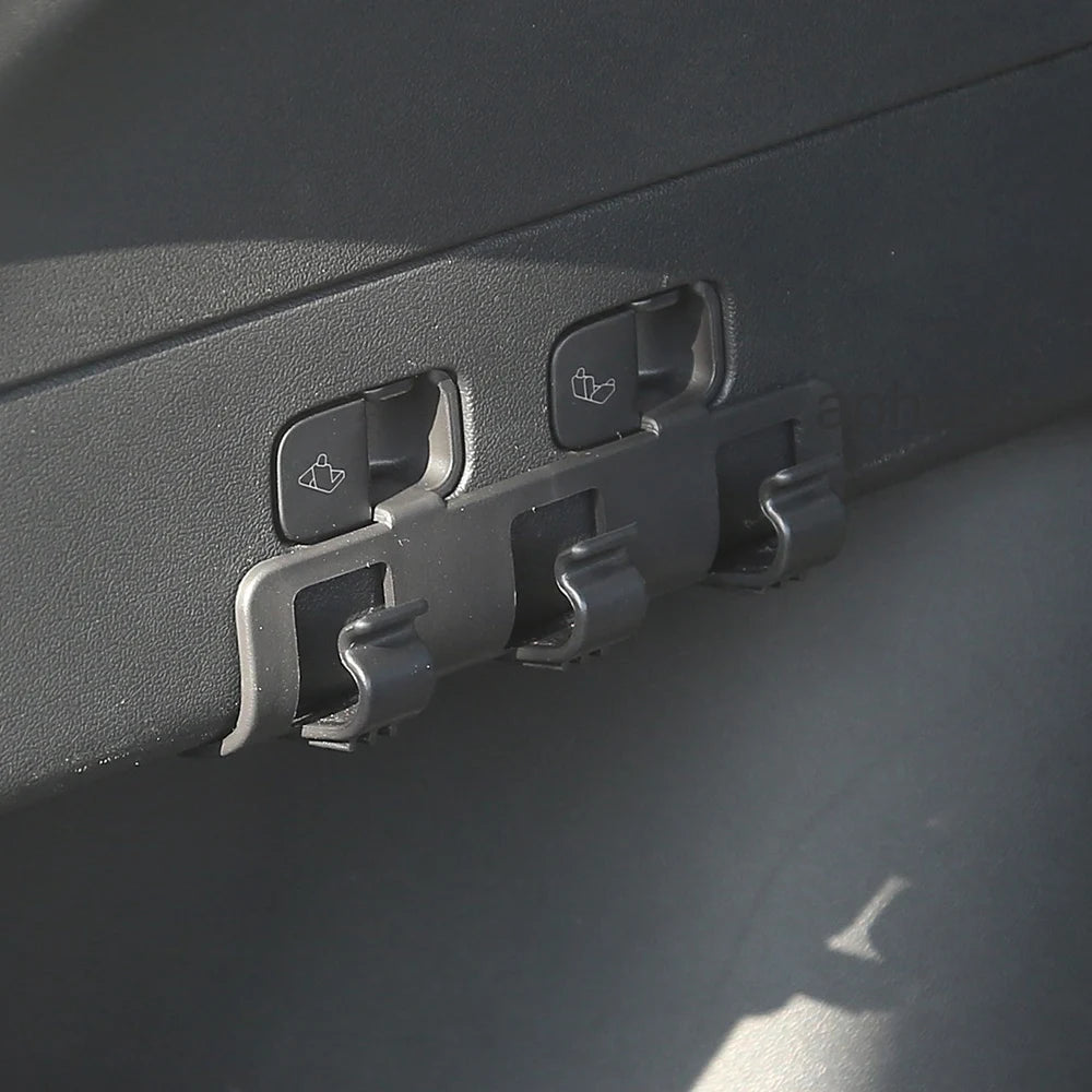 Rear Trunk Hook Seat Button for Tesla Model Y 2020-2024 Cargo Grocery Shopping Bag Holder Umbrella Hanger