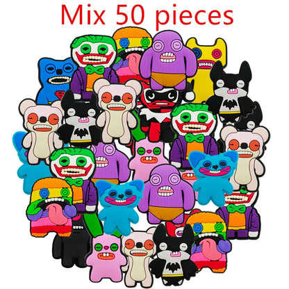 12-100Pcs Fuggler Teeth Monster Shoe Charms Pin for Clog Sandal Accessories DIY Shoe Decoration Wristband Kids Party X-mas Gifts