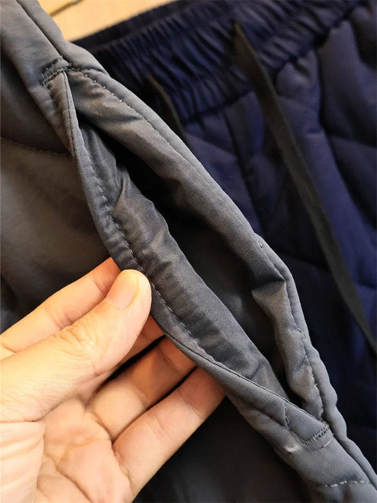 Warm Casual Cotton Pants Men's Autumn Winter Trousers with Cotton  3D Tailoring Faionable Urban Sle Long Pants