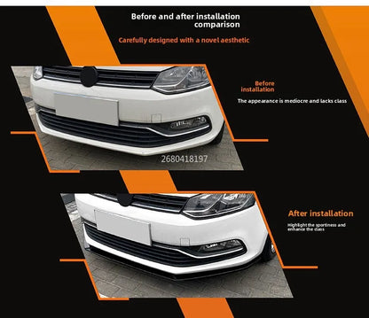 For Volkswagen Polo 6R 6C 2009-2017 Front Lip Front Spoiler Exterior Modification Parts