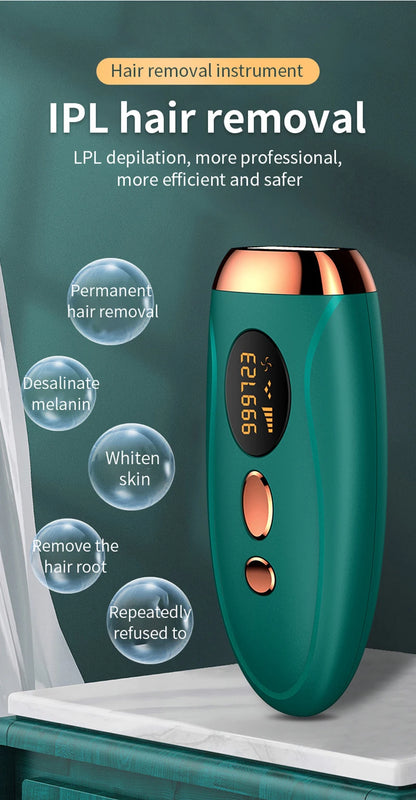 Permanent Hair Removal for Women Facial Body Bikini,Painless Safe IPL Laser Epilator 999999 Flashes LCD Display