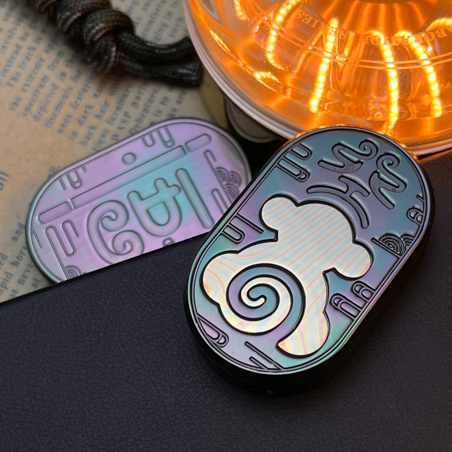 HalooPlayer Wukong Rhythm Slider Fidget Spinner EDC Fidget Toys Stress Reliever Anti Anxiety Hand Spinner for Adults Kids