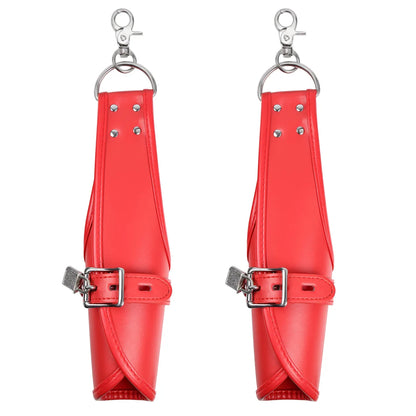 Sex Bondage Strap With Locker Adult Games Cuffs Restraint Hanging Handcuffs Leather Ankle Wrist Suspension Erotic Sex Toys