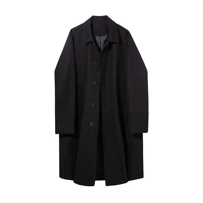 TFETTERS Brand Japan Woolen Overcoat Man Casual Autumn Winter New 2026 Thickening Windbreak Coat Male Daily Vintage Clothing