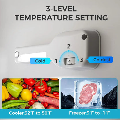 3.2 Cu.Ft Fridge with Freezer, Double Door Compact Fridge for Bedroom, Adjustable Thermostat, Energy
