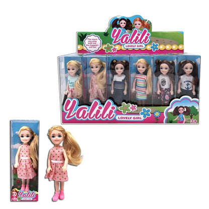 random 3 pcs/set 5 inch mini doll cute face kawaii doll body with colorful box christmas birthay gift kids toys