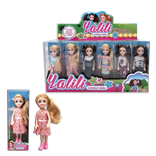 random 3 pcs/set 5 inch mini doll cute face kawaii doll body with colorful box christmas birthay gift kids toys