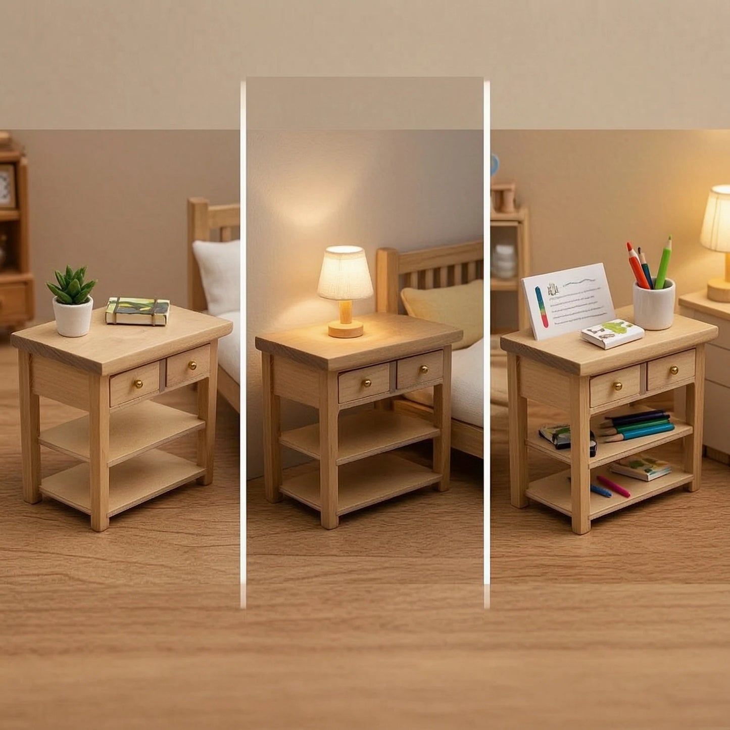 Dollhouse Side Cabinet Miniature Dollhouse Cabinet Furniture Decorative Openable for Hobbyists, Diorama