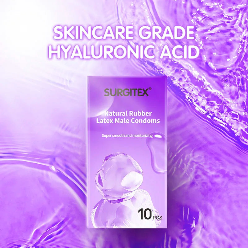 50-count pack of ultra-thin, extra-lubricated male condoms for an unrestrained pleasure experience