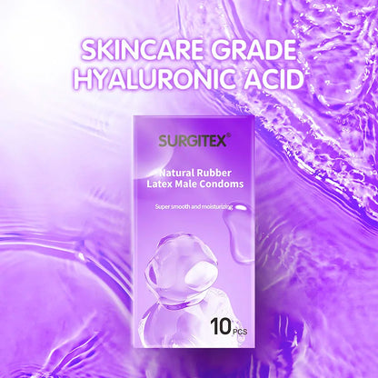 50-count pack of ultra-thin, extra-lubricated male condoms for an unrestrained pleasure experience