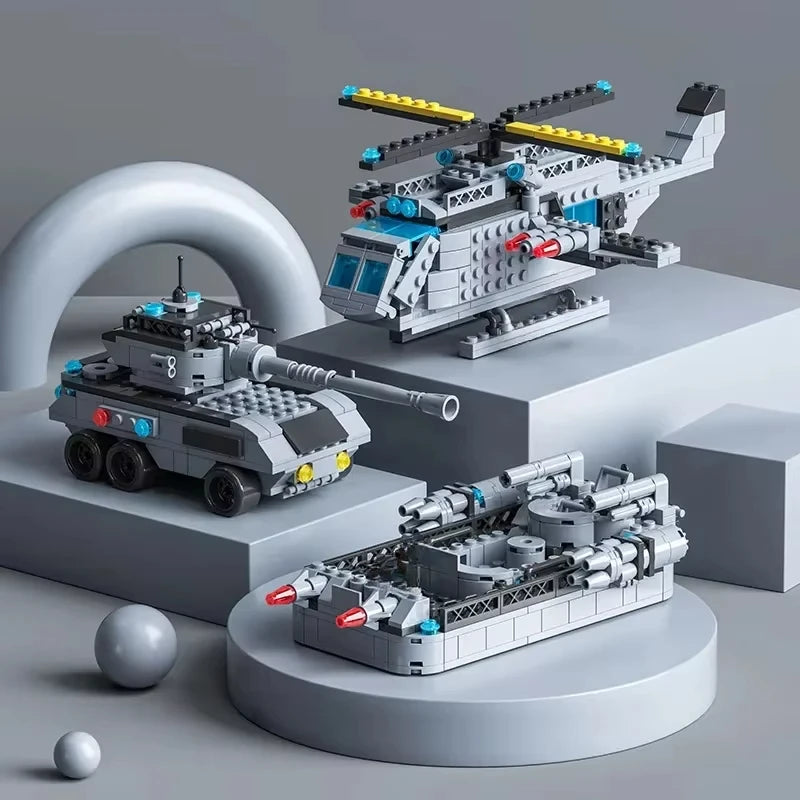 Huge size 1560PCS Navy war ship Army Ship Model Warship 6 in 1 Multi-Shape Combination Building blocks Toys For Kids