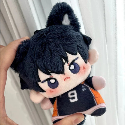 10cm Anime Action Figures Haikyuu Plush Toy Hinata Shoyo Keychain Tobio Kageyama Yu Nishinoya Bag Pendant Volleyball Fans Doll