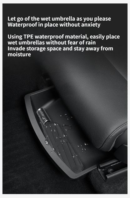 Under Seat Storage Box For Tesla Model YL 2025-2026 TPE Drawer Front Under Seat Organizer Trash Can Car Interior Accessories ﻿