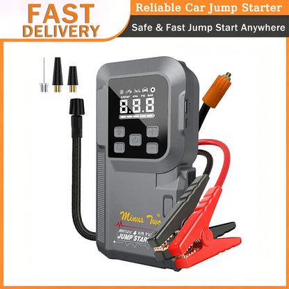 2000A 180Psi Car Emergency Multifunction 12v Battery Booster Tire Inflator Super Compressor Jump Starter Power Bank Air Pump