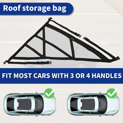 Car Ceiling Cargo Net Strong Load-Bearing Mesh Car Roof Storage Organizer Large Capacity Space Saving Car Ceiling Net Storage