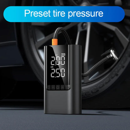 10000 mAh Car Jump Starter&Air Compressor 12V Car Booster Battery Starter Power Bank Warning Light Tire Inflator Car Accessory