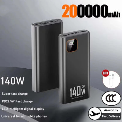 Lenovo 140W 500000mAh Ultra Capacity Junp Starter Super Fast Charging CCC Portable Battery Charger For IPhone Samsung 2026 New