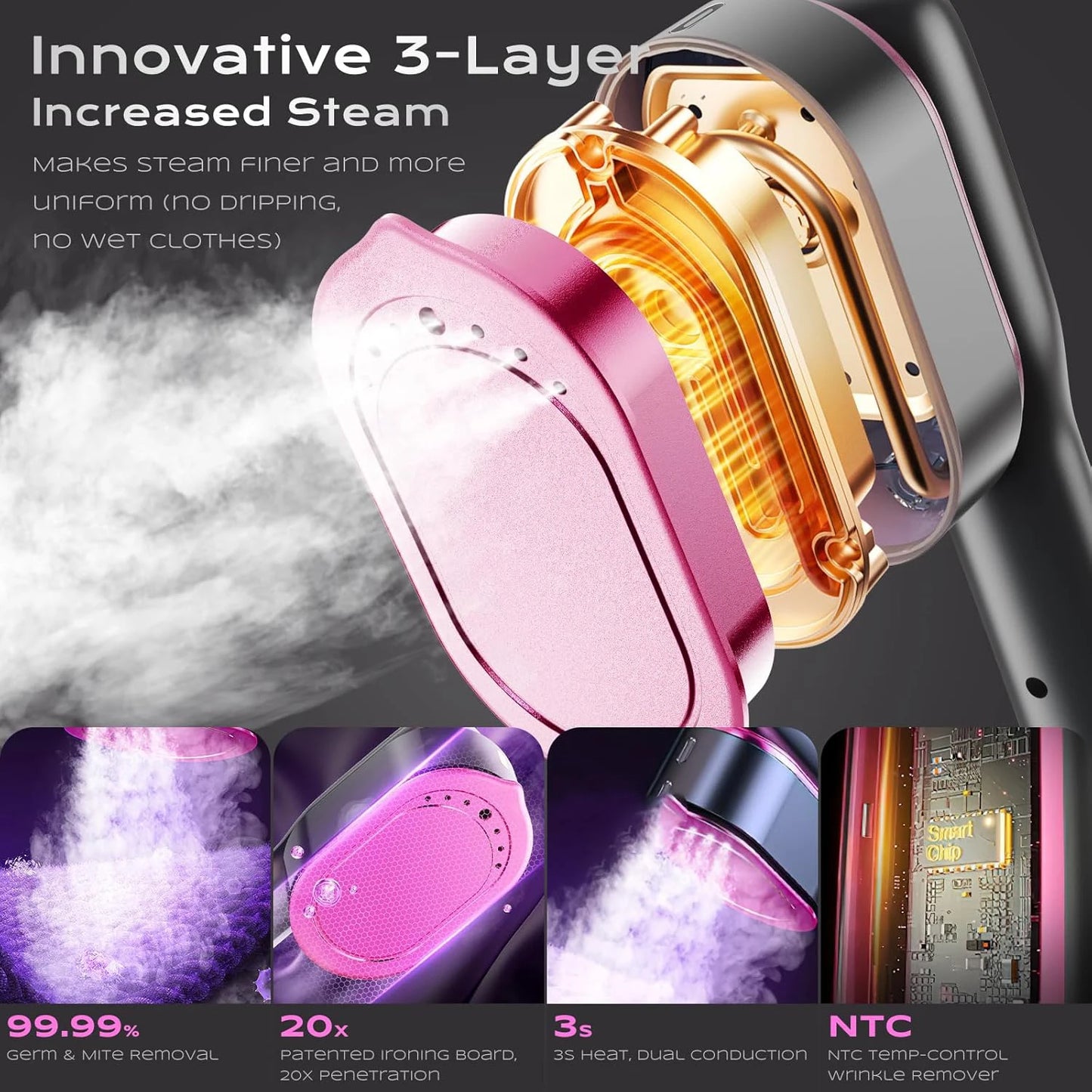 Portable Steamer Iron Steam Hanging Iron Professional Handheld 1200W Household Heating Portable Garment Steamer Clothing Surface