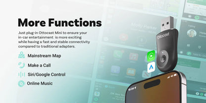 OTTOCAST NEW Mini Wireless CarPlay Android Auto Wireless Adapter Plug And Play WiFi Fast Connect Dongle For Toyota Audi Benz