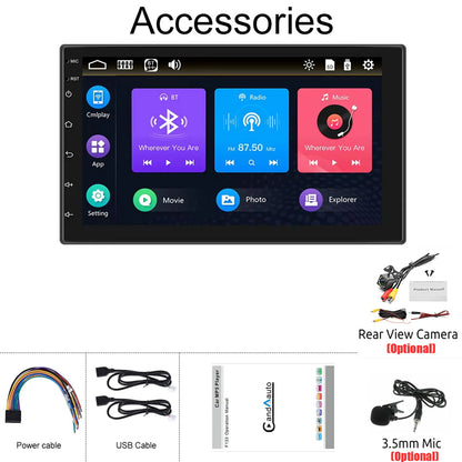Double 2 Din Car Stereo 7 inch Automotive Multimedia Player Radio Android Auto Carplay Screen Navigation 2Din Wince System