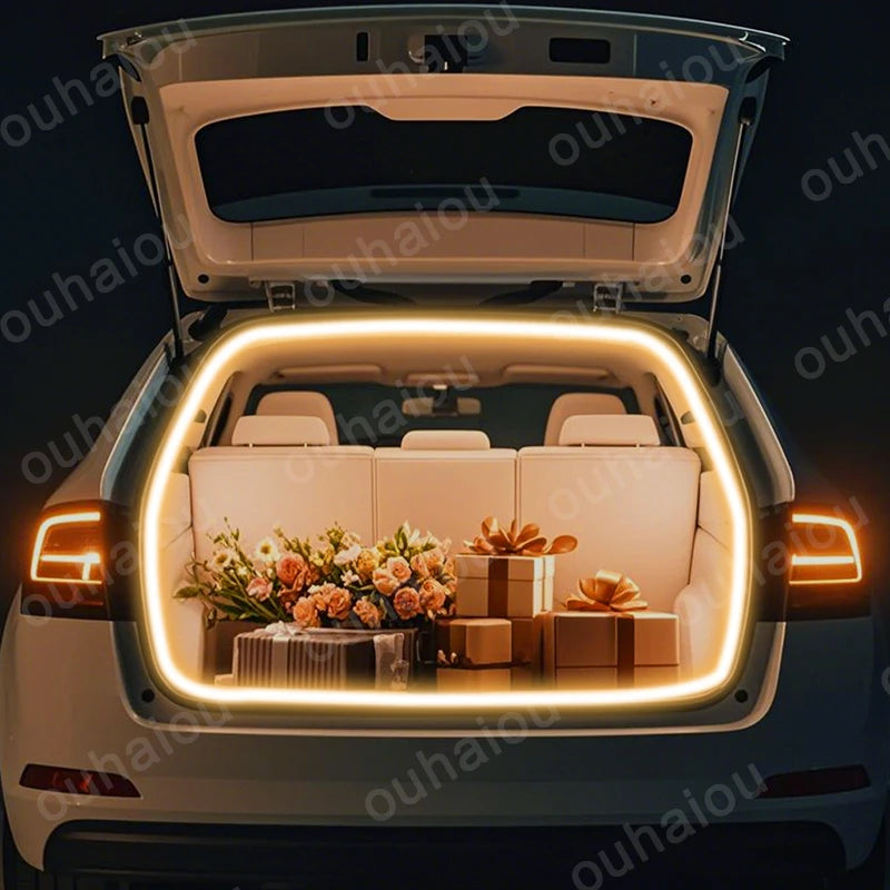 For 2013-2022 SKODA RAPID Rear Trunk LED Light Bar Strips Trunk Interior Decorative Lamp Strip   Luggage Atmosphere Light