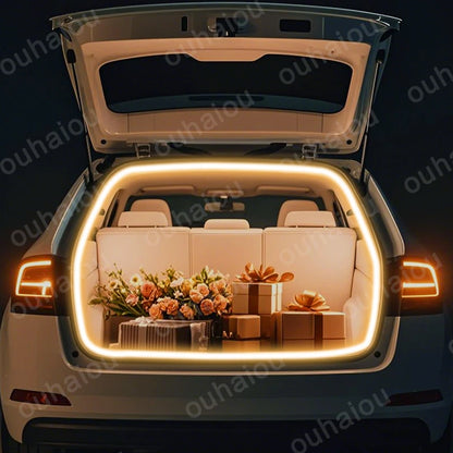 For 2013-2022 SKODA RAPID Rear Trunk LED Light Bar Strips Trunk Interior Decorative Lamp Strip   Luggage Atmosphere Light