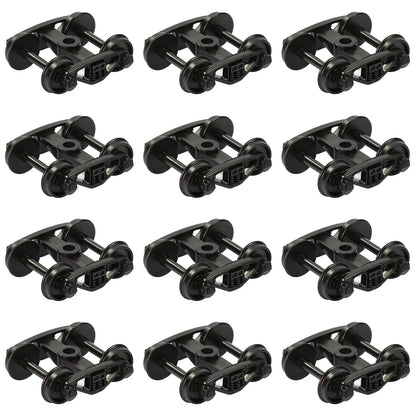 Evemodel HO Scale 1:87 Bearing Truck with 33" Plastic Wheels POM Bogies 2-Springs 12pcs/24pcs HP22BHO