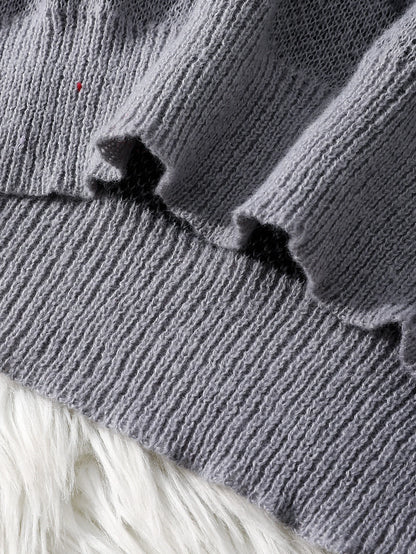 Double-Sided Spider Jacquard Knit Men's Sweater, Designed with Patchwork, Crew Neck, Long Sleeves, Regular Fit, Suitable for Couples, Perfect for Autumn and Winter
