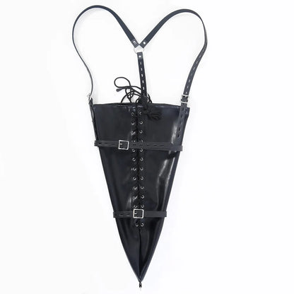 BDSM Strait Jacket / Armbinder,Leather Deluxe Arm Binder Restraint,Behind Back Bondage Gloves,Sex Toys For Couples ,Sex Handcuff
