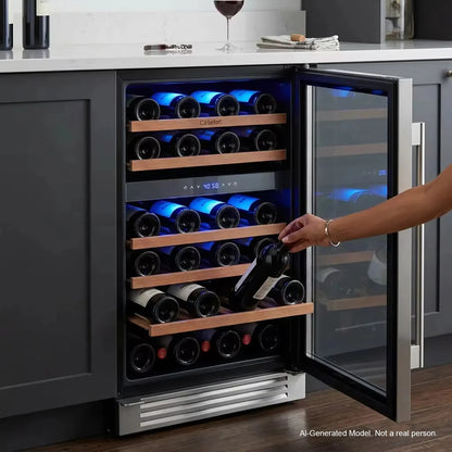 160L Wine Cooler Refrigerator 54 Bottles Refrigerator Cabinet with Digital Control and Removable Shelves