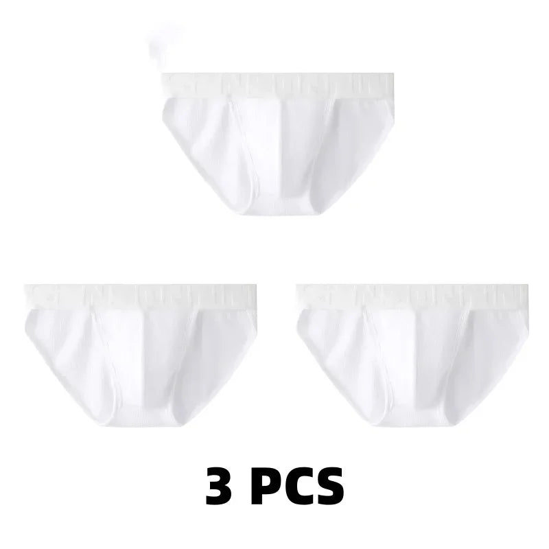 1/2/3 PCS Men's Underwear Mens Breathable Thread Modal Panties Breathable Skin Friendly Mid Rise High Fork Solid Color Briefs