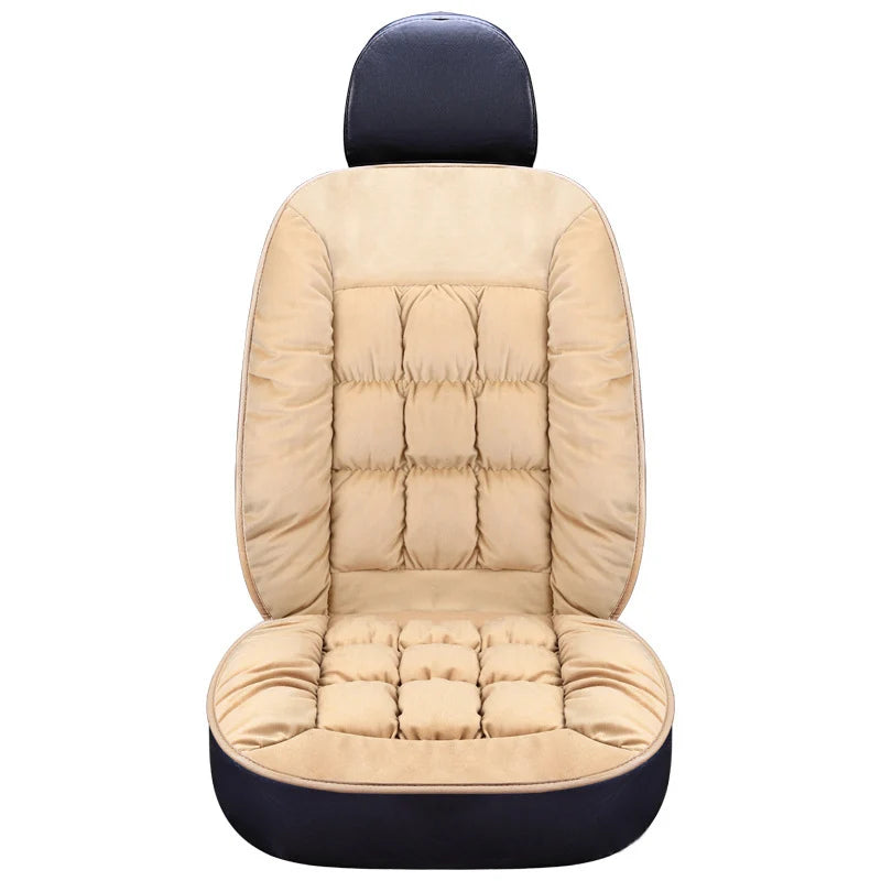 New Winter Luxury Car Seat Cushion 2025 Plush Plaid Thickening Warm Suv Universal Front Single Seat Cover Comfortable Breathable