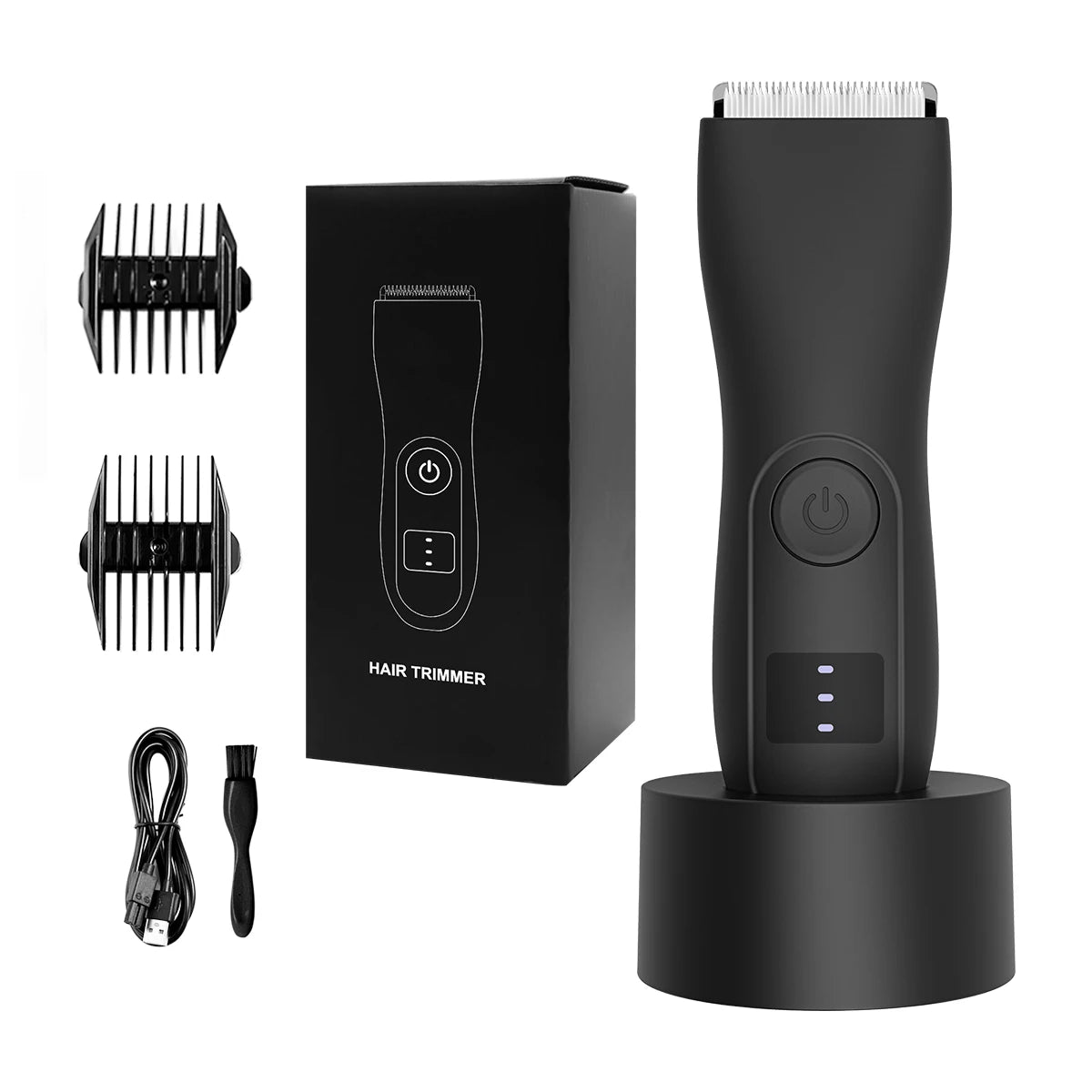3-in-1 Body/Groin Trimmer for Men & Women - Ceramic Blade Shaver w/ Fast USB-C Charging, No-Nick Technology