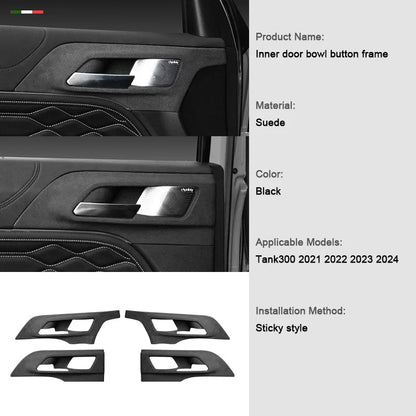 TOP Suede Car Interior Panel Trim Decoration For Great Wall WEY Tank 300 2021 2022 2023 Gear Shift Cover Modification Accessory