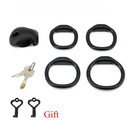 Male Chastity Cage with 4 Size Rings Positive/Negative Chastity Device Sissy Cb Lock Penis Bondage SM Chastity Lock Sex Toys Men