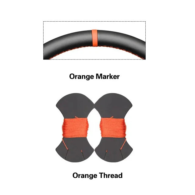 Black Faux Leather Car Steering Wheel Cover For Nissan 200SX S15 Silvia Skyline R34 GTR GT-R 1998 1999 2000 2001 2002