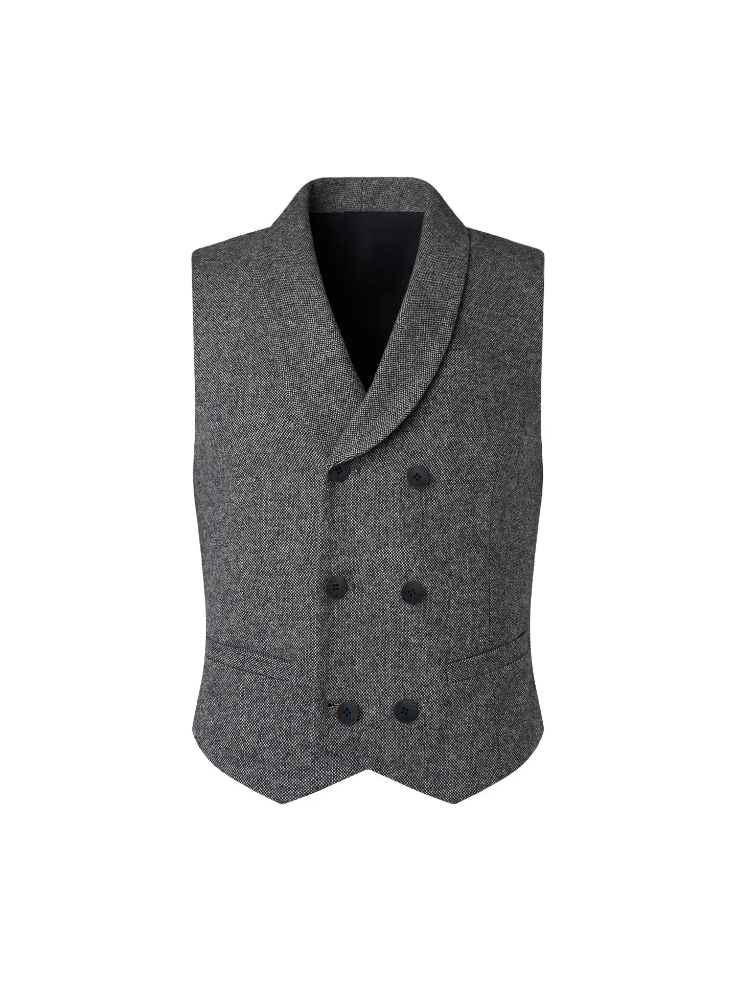 High Quality Men Stacked Wool Suit Vest Slim Retro Gentleman Dress