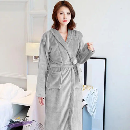 Thiened Long Pajamas Couples Flannel Spwear Coral Fce Home Clothes Men Women Robe Autumn Winter Nightgown Casual Sle
