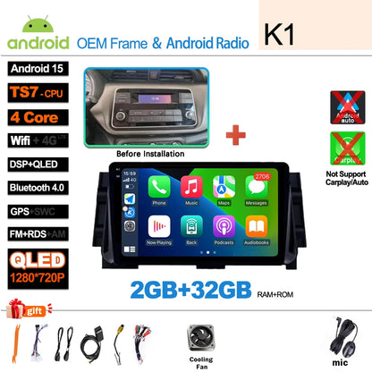 Android 16For NISSAN MICRA KICKS 2017 2018 2019 4G WIFI Car Radio Multimedia Video Player GPS Navigation No 2Din Touch Screen
