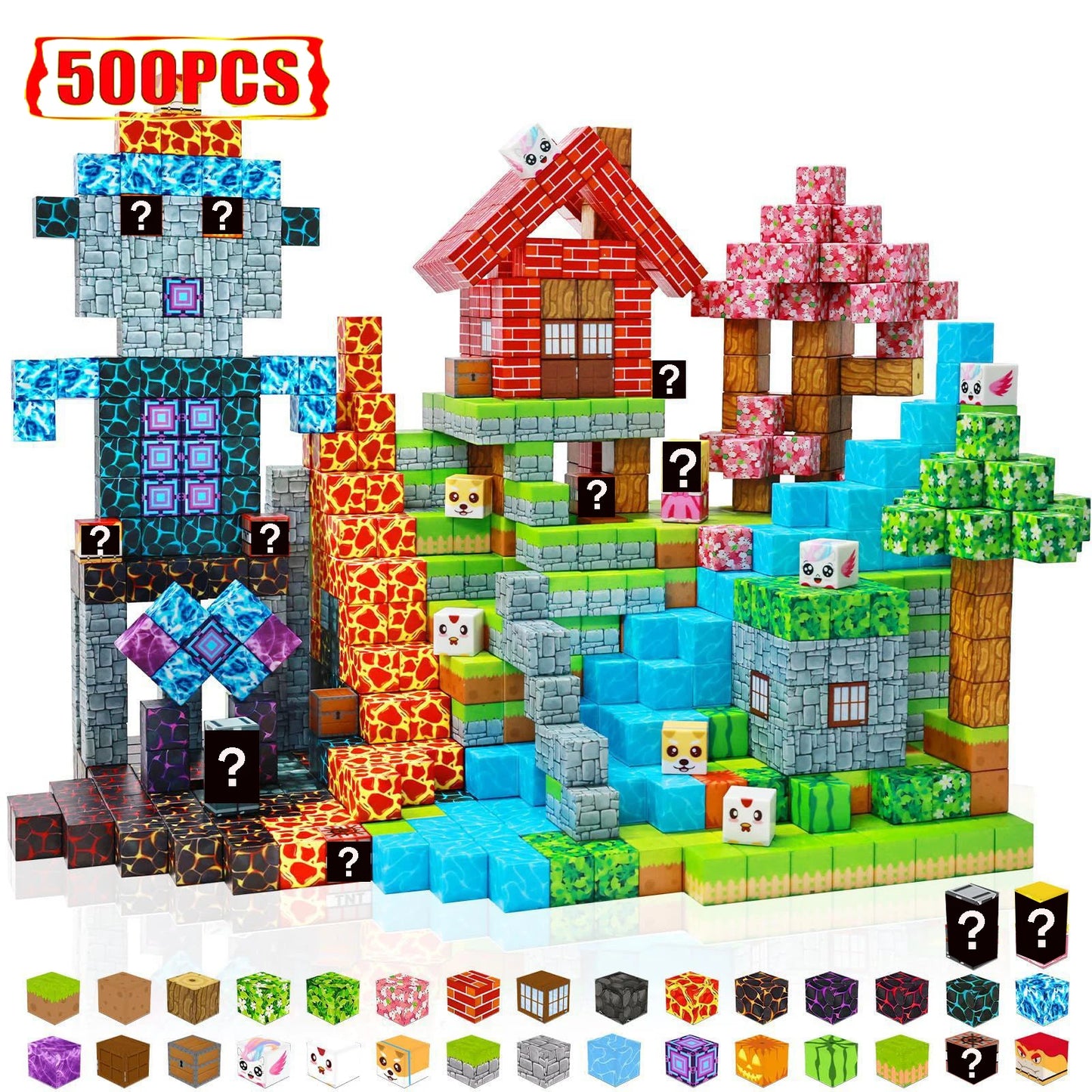10-500PCS Magnetic Building Blocks Magnet Set Bricks Mini World STEM Construction DIY Educational Toys For Kids Birthday Gifts