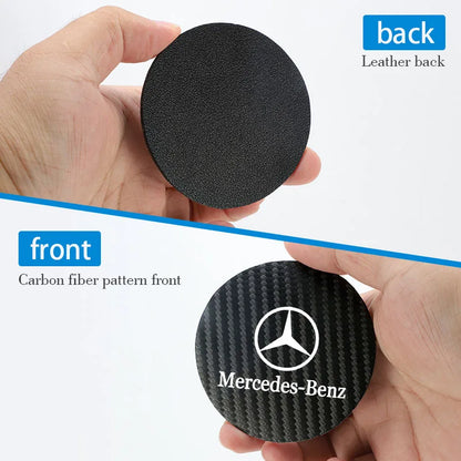 2Pcs Car Coasters Water Cup Mats Waterproof Slot Pads For Mercedes Benz AMG Smart W205 C300 W203 W206 W108 W124 W126 W140 W168
