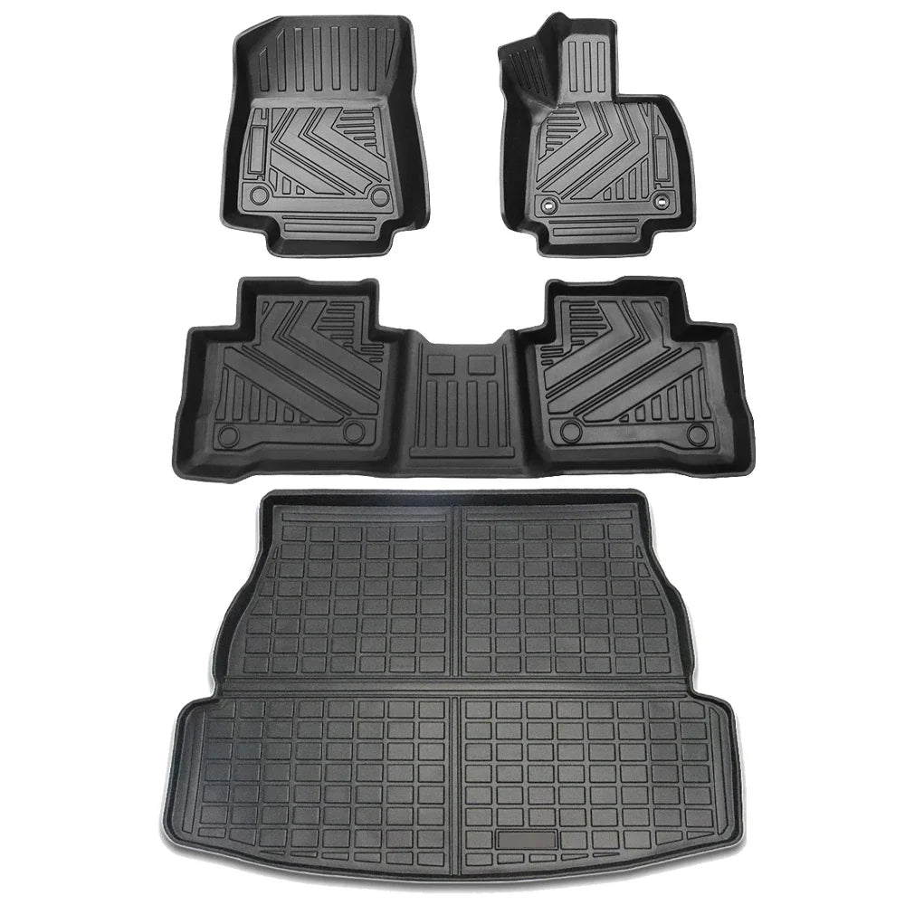 Car Floor Mats & Cargo Trunk Liners Compatible for 2020 - 2025 Toyota RAV4 Hybrid LHD RHD All-Weather TPE Rubber Mat Protection