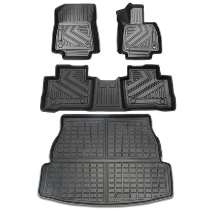 Car Floor Mats & Cargo Trunk Liners Compatible for 2020 - 2025 Toyota RAV4 Hybrid LHD RHD All-Weather TPE Rubber Mat Protection